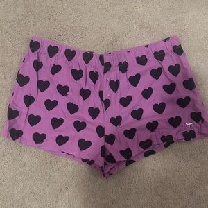 VS Pink Purple Black Hearts Shorts M